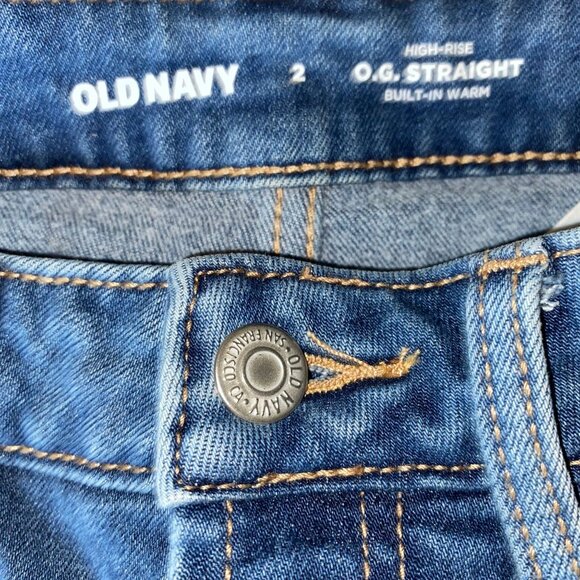 Old Navy Size 2 High Rise O.G. Straight Denim Jeans - Picture 3 of 4